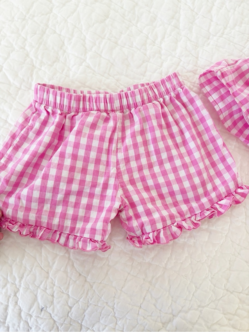 6 • Classic Whimsy Girls Pink Gingham Ruffle Shorts Set matching set - Picture 6 of 9